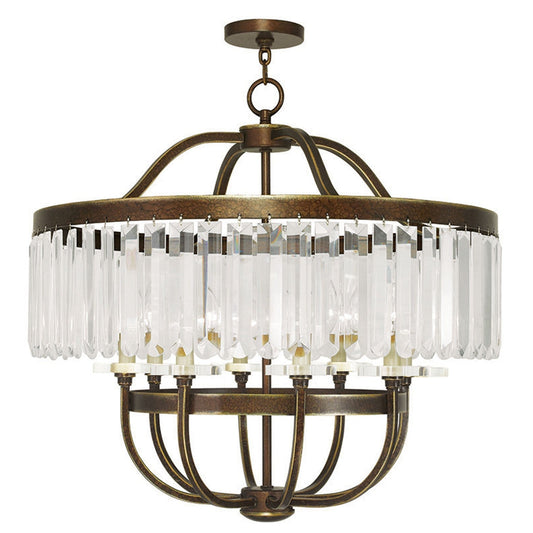 Ashton Hand Painted Palacial Bronze 28-Inch Eight-Light Pendant