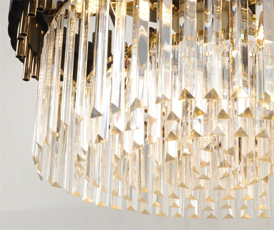 Ceriale | Grand Black Modern Crystal Ceiling Chandelier, 31.5'', Non-Dimmable, Cool LightBy Miron Demid LLC