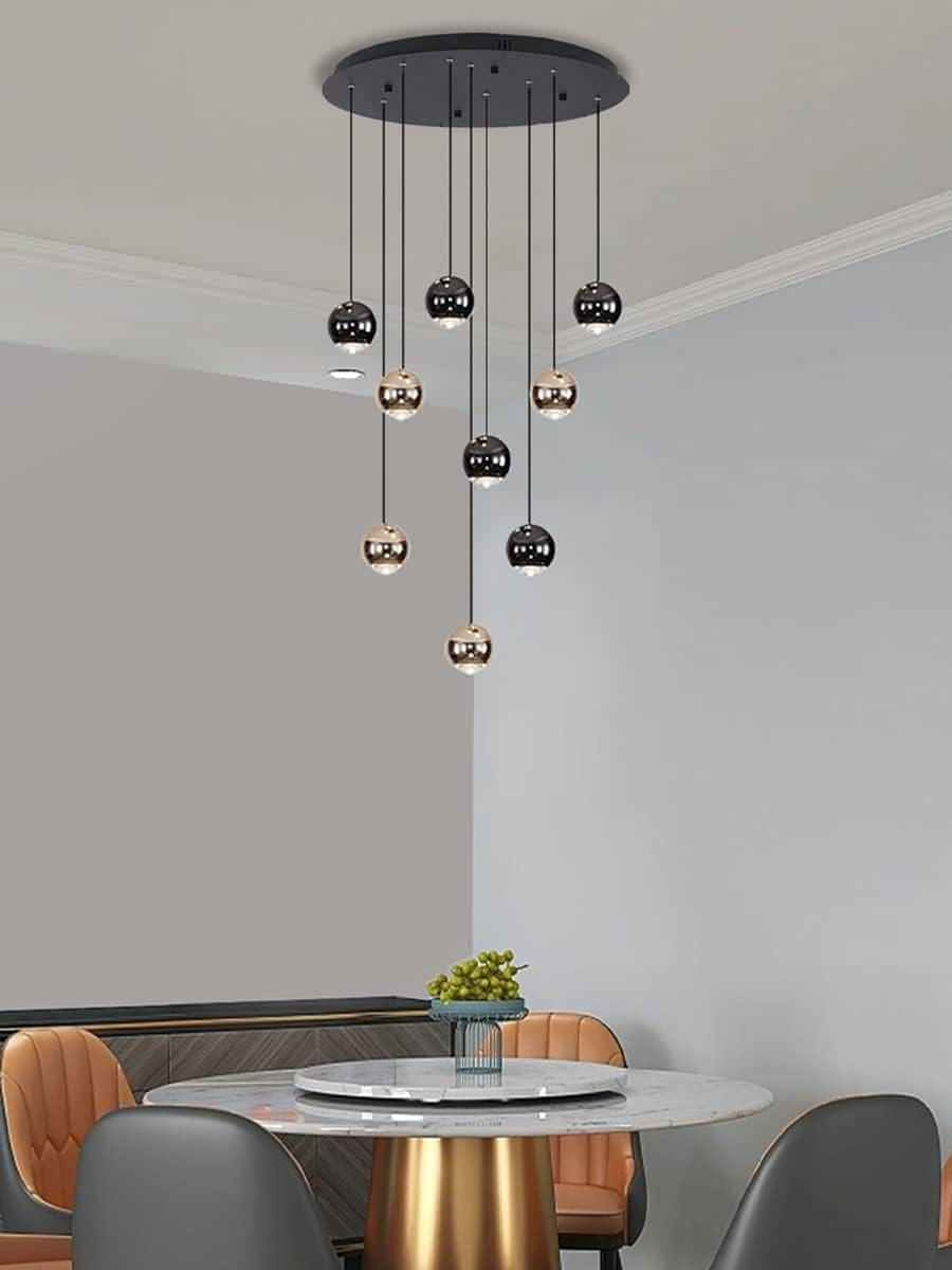 MIRODEMI? Laigueglia | Crystal LED Chandelier with Hanging Balls, Gold, 36 Lights, Warm Light, Non-DimmableBy Miron Demid LLC
