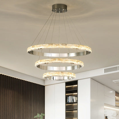 Stella | Postmodern Stainless Steel Pendant Light, Dia15.7+23.6+31.5", 3 RingsBy Miron Demid LLC