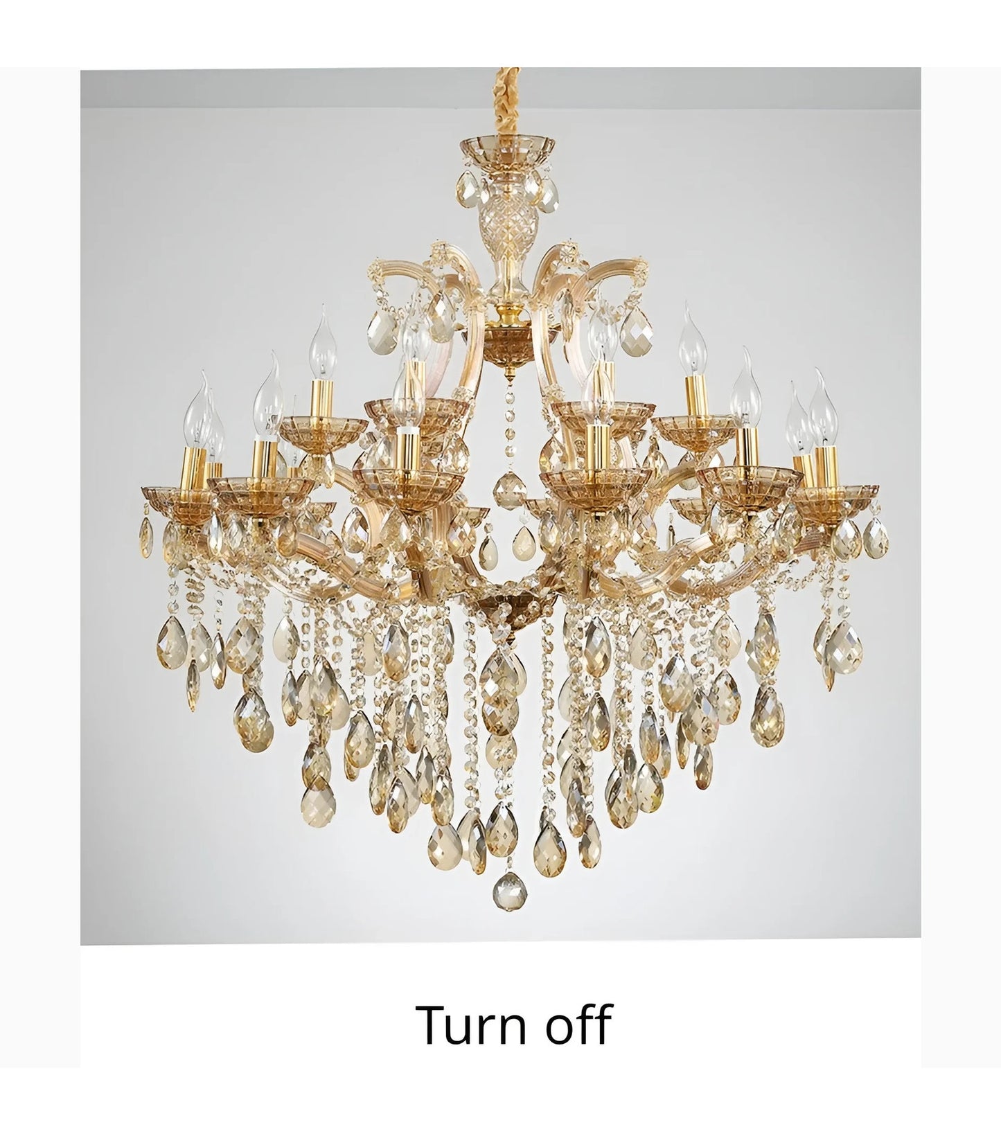 Zenevredo | European-Style Retro Crystal Candle Shape Chandelier, Clear Light Color, 15 HeadsBy Miron Demid LLC