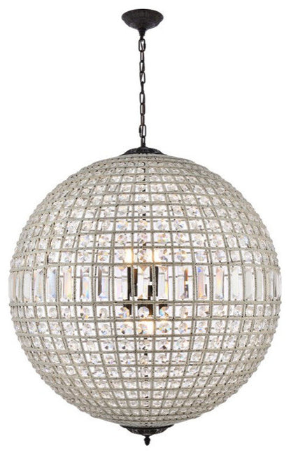Elegant 1205G36DB/RC Olivia 8-Light Dark Bronze Chandelier ClearBy Elegant Furniture & Lighting