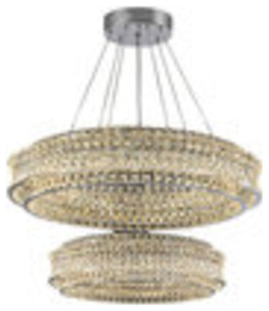 Albano Vercellese | Chic Chrome/Gold Creative Round Crystal Chandelier, Chrome, 1 Ring Large - Dia39.4xh6.7" / Dia100xh17.7cm, Cool LightBy Miron Demid LLC
