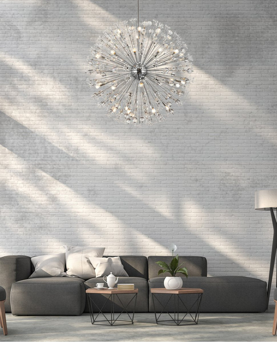 Elegant Lighting 2500D50C Vera 50 inch crystal starburst round pendant in chromeBy Elegant Furniture & Lighting