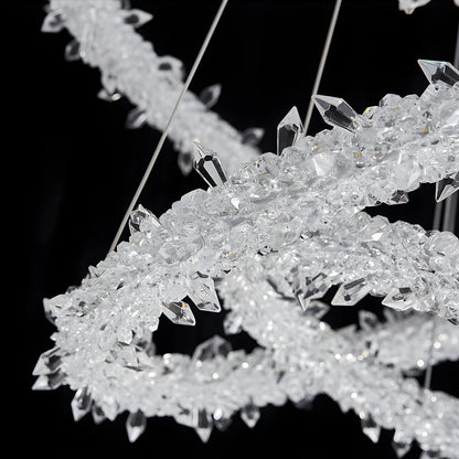 Andenne | Modern Ring Crystal Chandelier for Living Room, 3 Rings CrossBy Miron Demid LLC