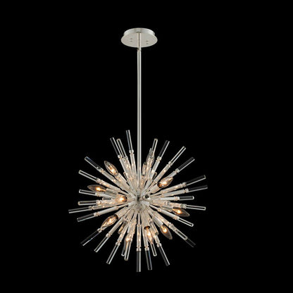 Sprazzo 22x28" 14-Light Contemporary Pendant, SilverBy Allegri Crystal by Kalco Lighting