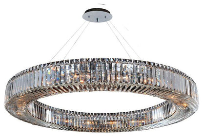 Allegri Rondelle Pendant in Chrome with Firenze Clear Crystal, Chrome, 47.00By Allegri Crystal by Kalco Lighting