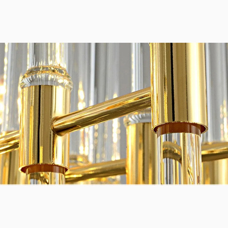 Zuccarello | Abstract Design Gold Glass Hanging Chandelier, 39.4'', 1 StyleBy Miron Demid LLC