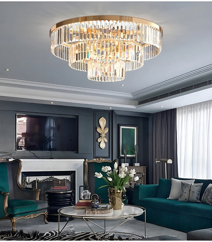 Afragola | Contemporary gold crystal ceiling chandelier, 5 LayersBy Miron Demid LLC