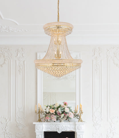 Elegant Lighting V1800G36S/RC Primo 28 Light 36"W Crystal Empire - ChromeBy Elegant Furniture & Lighting