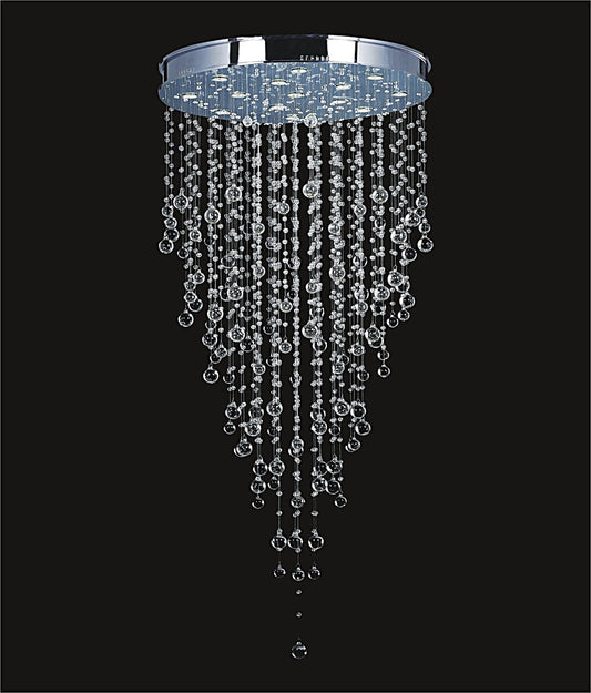 14 Lights contemporary crystal chandelier chrome plated base