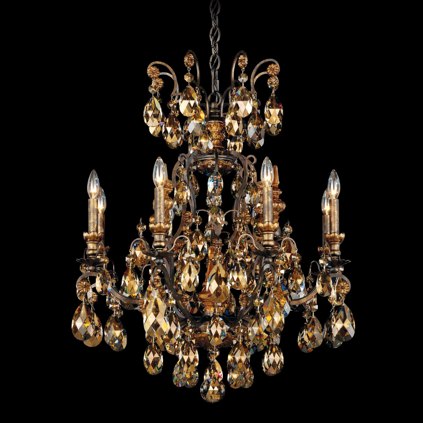 Schonbek 3771-76S 9 Light Crystal Chandelier, Heirloom BronzeBy Schonbek