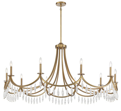 Kameron 10-Light Chandelier in Warm BrassBy Savoy House