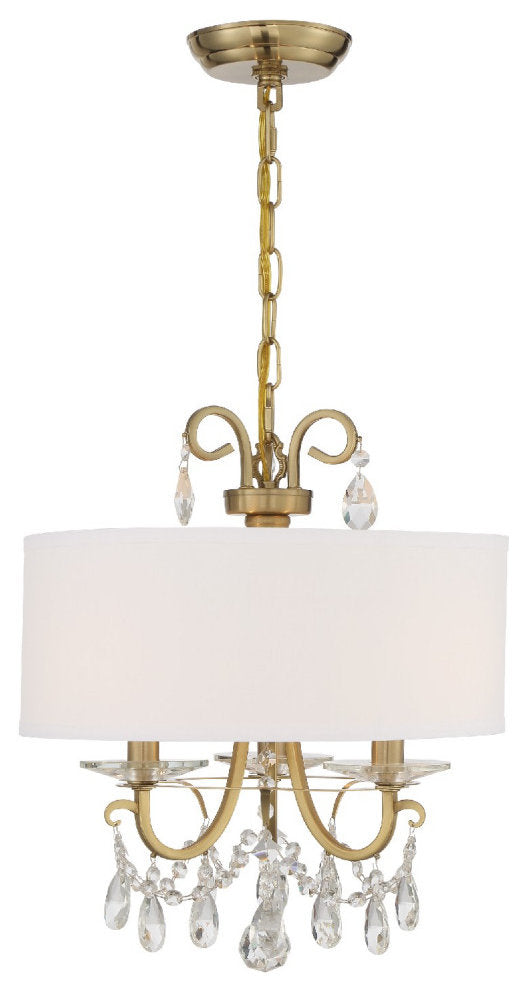 Othello 3 Light Vibrant Gold ChandelierBy Crystorama Lighting