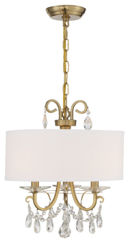Othello 3 Light Vibrant Gold ChandelierBy Crystorama Lighting