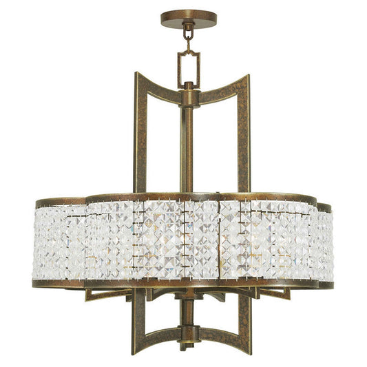 Grammercy Hand Painted Palacial Bronze 26-Inch Six-Light Pendant