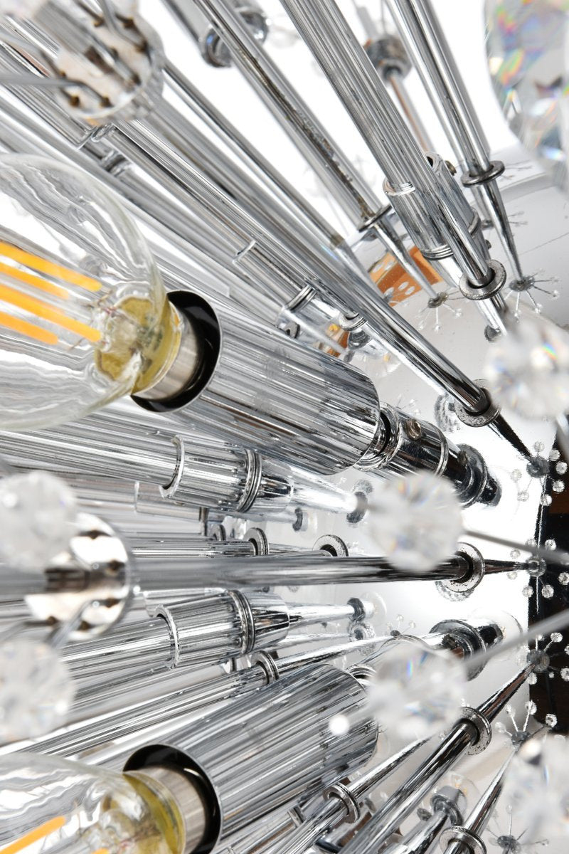 Elegant Lighting 2500D42C Vera 42 inch crystal starburst oval pendant in chromeBy Elegant Furniture & Lighting