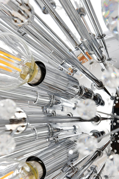 Elegant Lighting 2500D42C Vera 42 inch crystal starburst oval pendant in chromeBy Elegant Furniture & Lighting