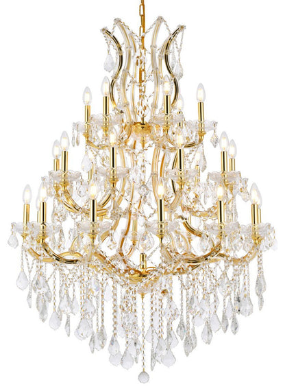 Elegant 2800D38G/RC Maria Theresa 28-Light Gold Chandelier ClearBy Elegant Furniture & Lighting