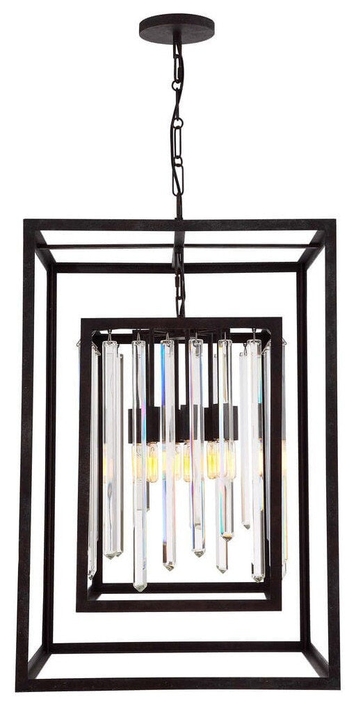 Hollis 6-Light 31" Traditional Chandelier in Forged Bronze with Hand Cut CrystBy Crystorama Lighting