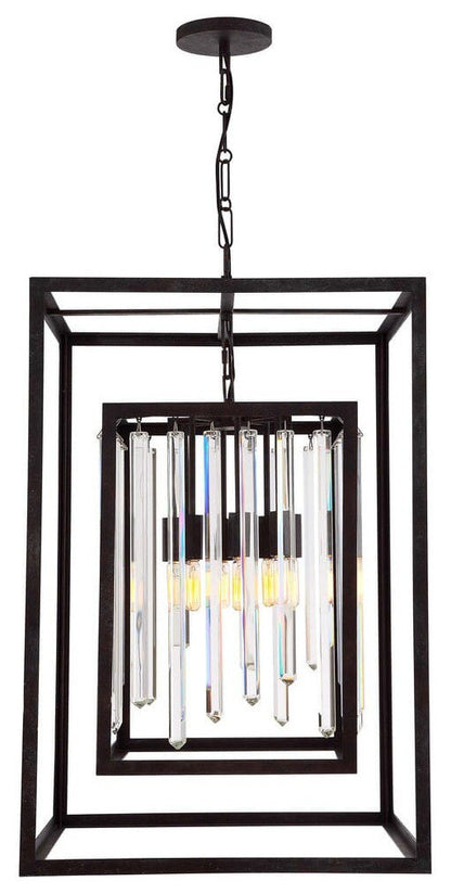 Hollis 6-Light 31" Traditional Chandelier in Forged Bronze with Hand Cut CrystBy Crystorama Lighting