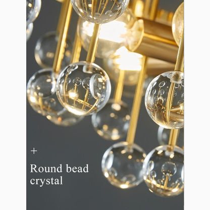 Colorful Modern Living Room Chandelier, Round Crystal, 31.5''By Miron Demid LLC