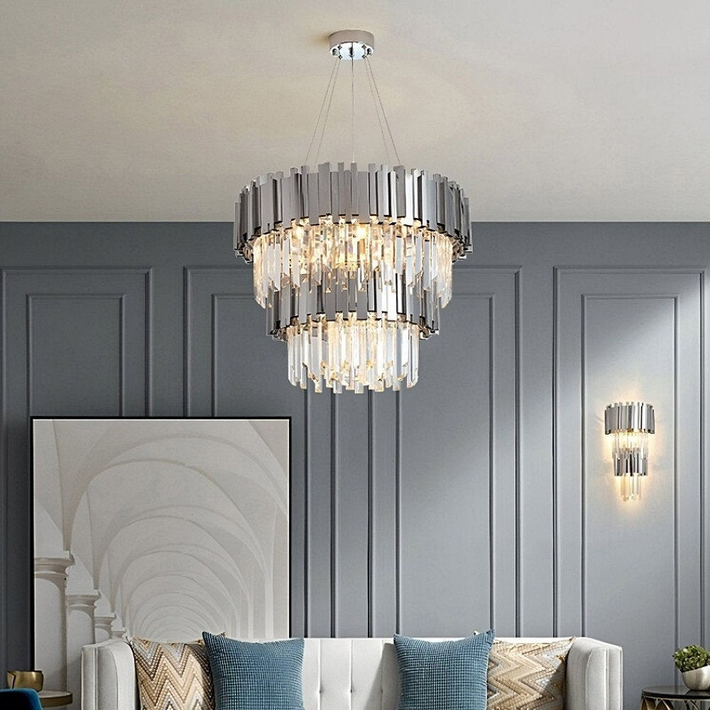 Gio 2-Tier Polished Chrome Crystal ChandelierBy Morsale.com