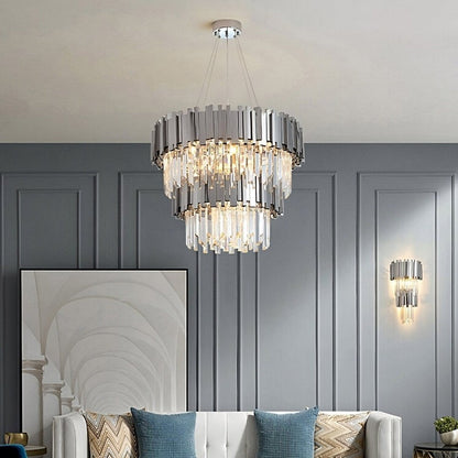 Gio 2-Tier Polished Chrome Crystal ChandelierBy Morsale.com