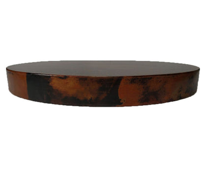 38" Round Copper Coffee Table 鈥?Hand-hammered Copper Top & Iron Base 鈥?Rustic Living Room Centerpiece