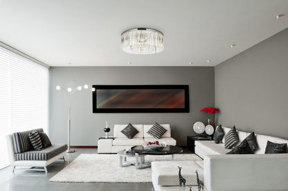 Elegant Lighting 1208F43/RC Sydney 10 Light 44"W Flush Mount Drum - PolishedBy Elegant Furniture & Lighting
