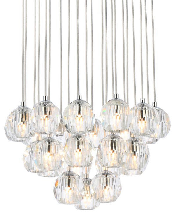Elegant Lighting 3505G19 Eren 24 Light 19"W Crystal Multi Light - ChromeBy Elegant Furniture & Lighting