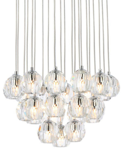 Elegant Lighting 3505G19 Eren 24 Light 19"W Crystal Multi Light - ChromeBy Elegant Furniture & Lighting