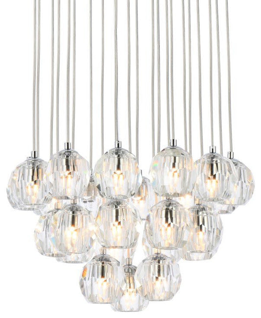 Elegant Lighting 3505G19 Eren 24 Light 19"W Crystal Multi Light - ChromeBy Elegant Furniture & Lighting