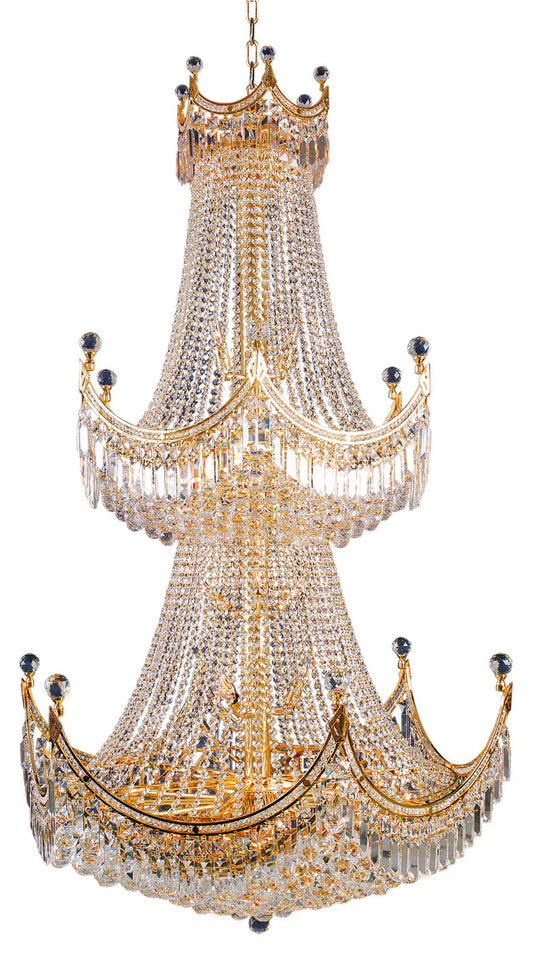 Artistry Lighting Corona Collection Hanging Crystal Chandelier 36x66, GoldBy Artistry Lighting