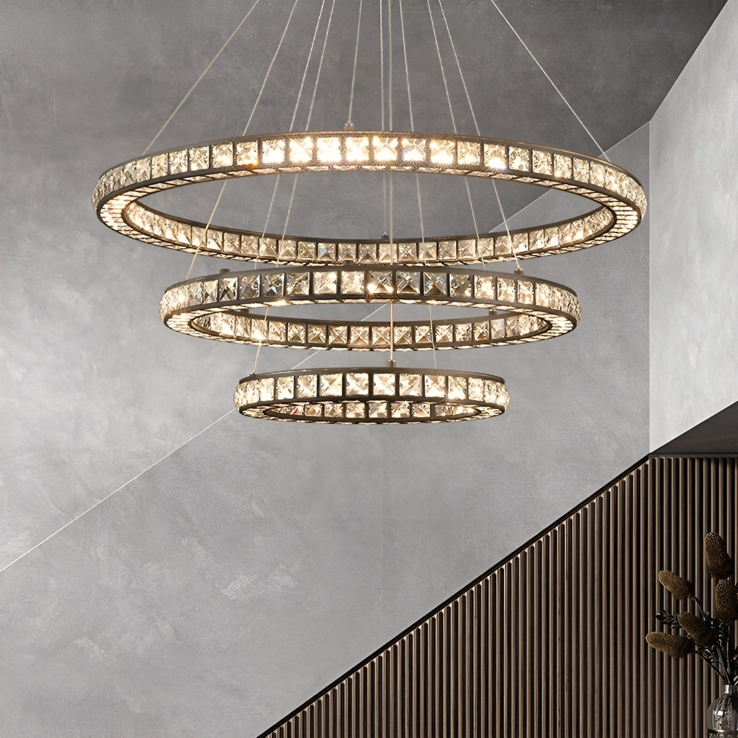 Antwerpen | Ring Gold Crystal Chandelier for Living Room, 17.7*23.6*31.5"By Miron Demid LLC