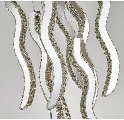 Menaggio | Gold Crystal Wave Light Fixture, Gold, 47.2'' (17 Lights)By Miron Demid LLC
