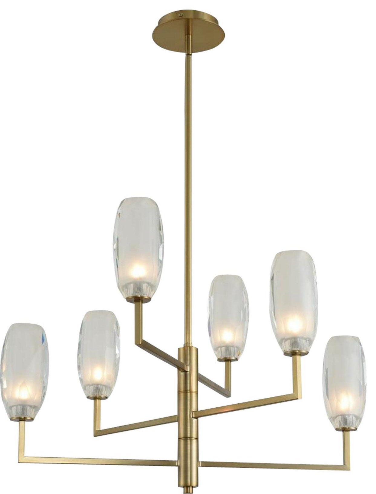 Chandelier Kalco June Casual Luxury 6-Light Winter Brass FrostedBy KALCO LIGHTING