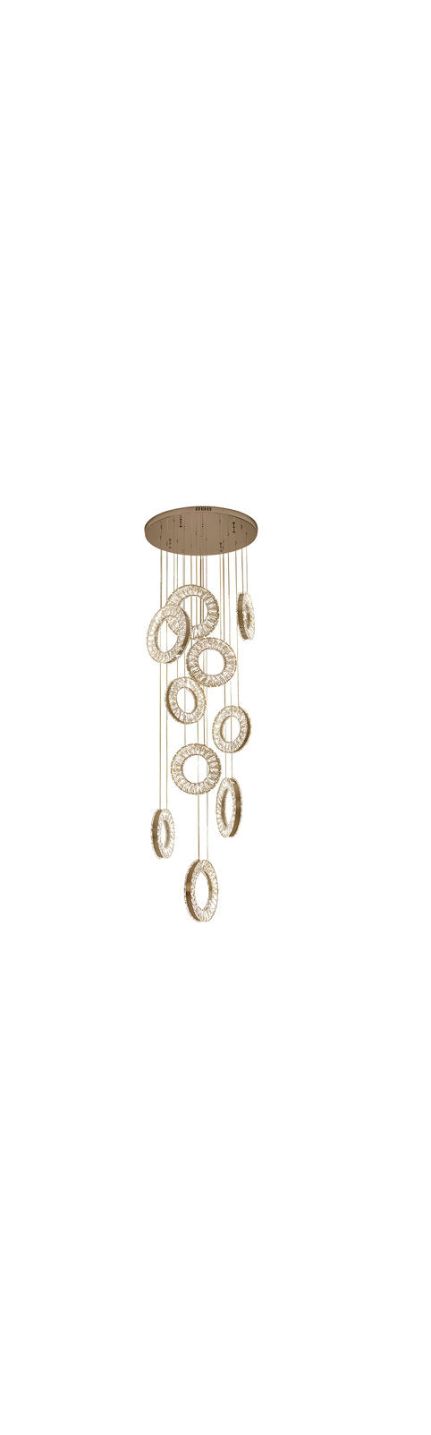 Baveno | Hanging Crystal Lighting for Staircase, 15 LightsBy Miron Demid LLC