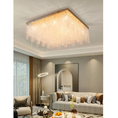 Aci Catena | Modern Square LED Ceiling Chandelier, Gold, L31.5xw31.5", Warm Light, DimmableBy Miron Demid LLC