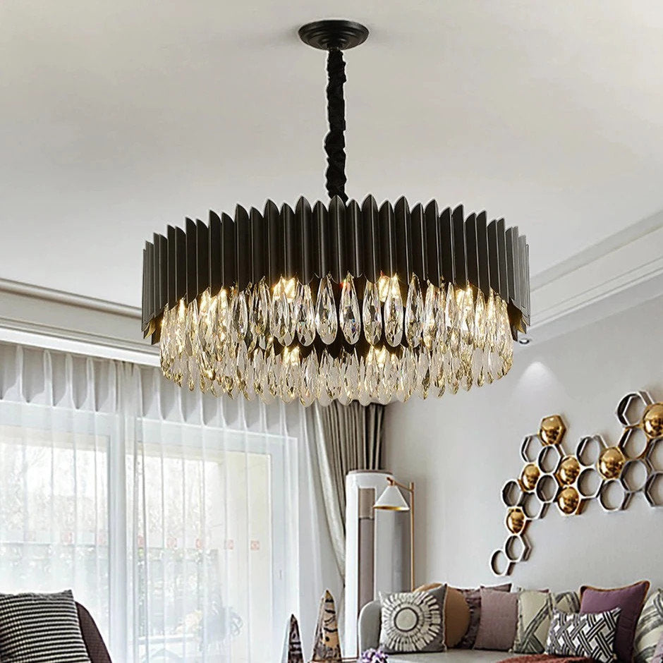 Lugano Crystal Chandelier, Diameter 37"By MORSALE