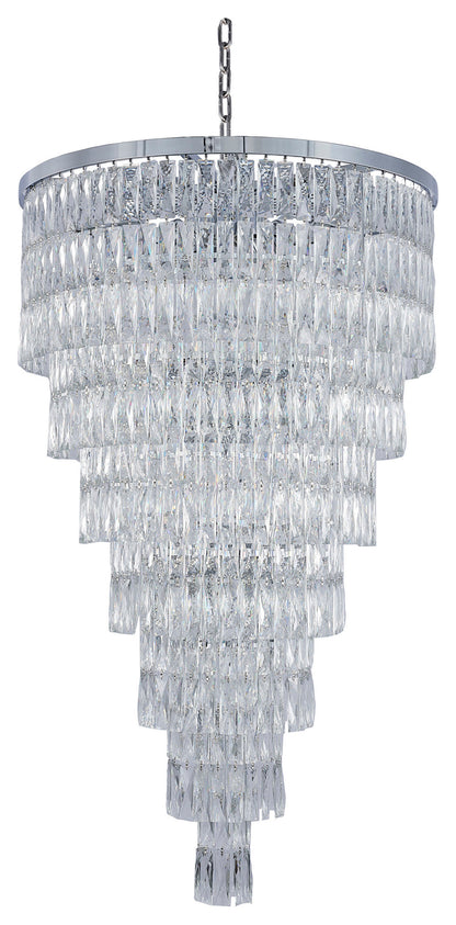 32" Chrome Metal 7-Tier Chandelier With Clear CrystalsBy Design Living