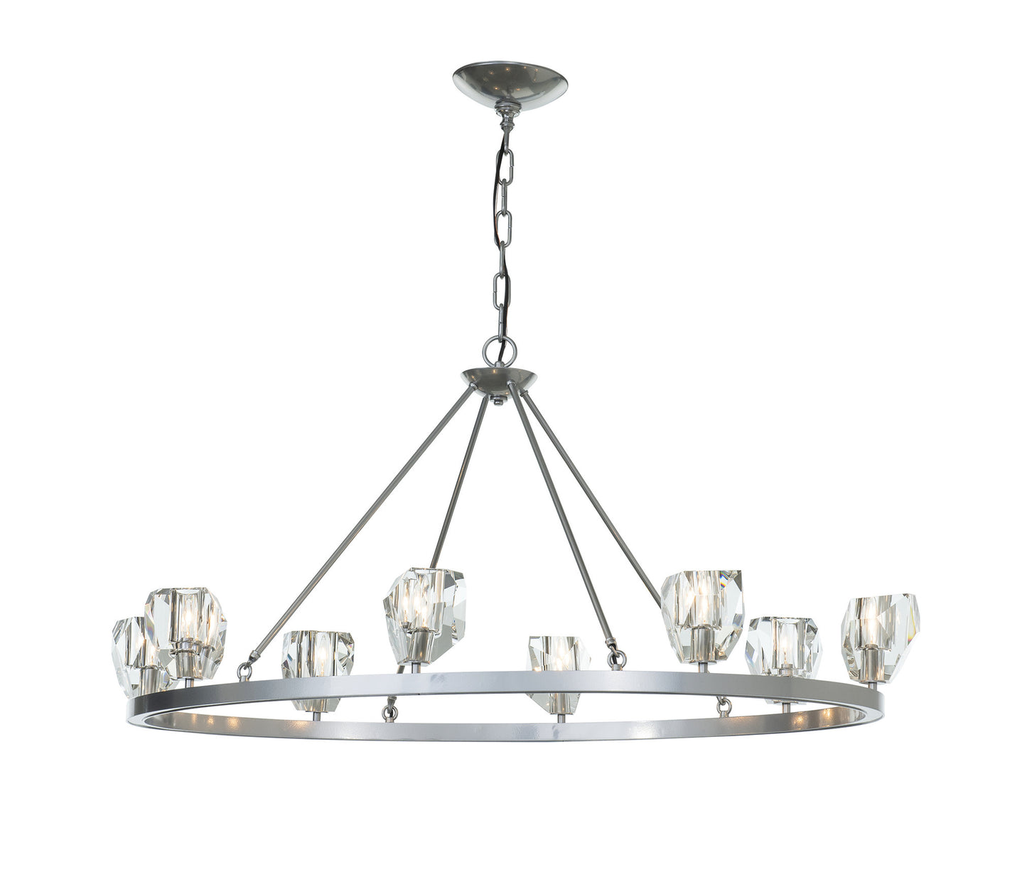 Gatsby 8-Light Chandelier, Sterling Finish, Crystal AccentsBy Hubbardton Forge