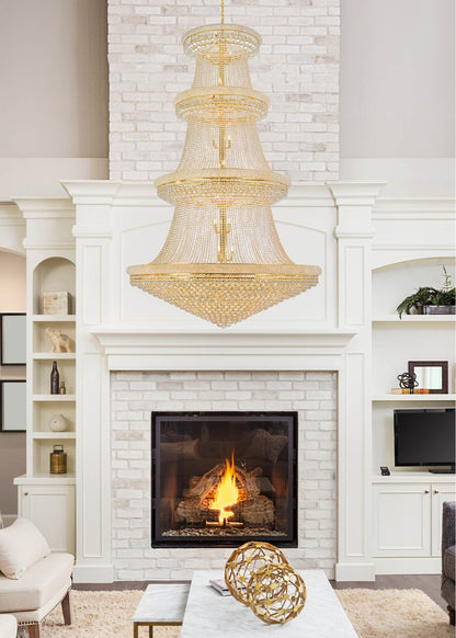 Elegant Lighting V1800G62/RC Primo 56 Light 62"W Crystal Empire - ChromeBy Elegant Furniture & Lighting