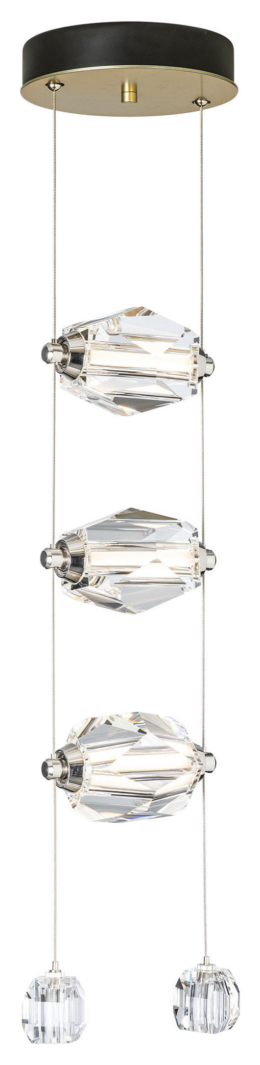 Gatsby 3-Light LED Pendant Modern Brass Crystal StandardBy Hubbardton Forge