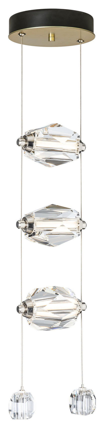 Gatsby 3-Light LED Pendant Modern Brass Crystal StandardBy Hubbardton Forge