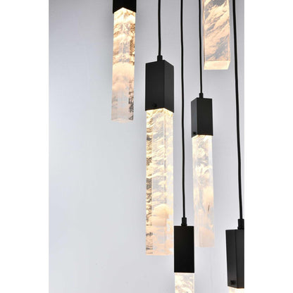 Aurora 13 Light Pendant, BlackBy Elegant Furniture & Lighting