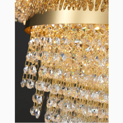 Castelbianco | Unique Gold LED Chandelier With Crystals, 31.5''By Miron Demid LLC