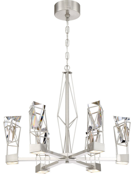 Gem 1 Light Chandelier, Satin Nickel with CrystalBy ZEEV LIGHTING