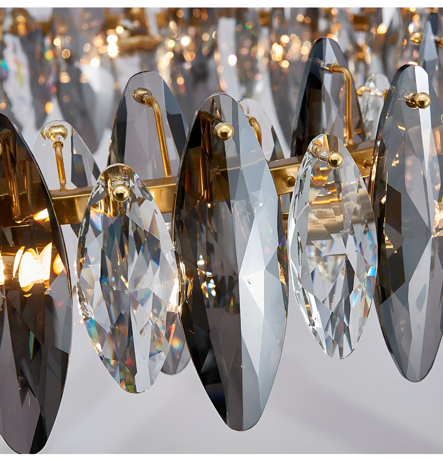 Ampezzo | Round Gray Chandelier With Big Crystals, 31.5''By Miron Demid LLC