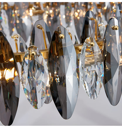 Ampezzo | Round Gray Chandelier With Big Crystals, 31.5''By Miron Demid LLC